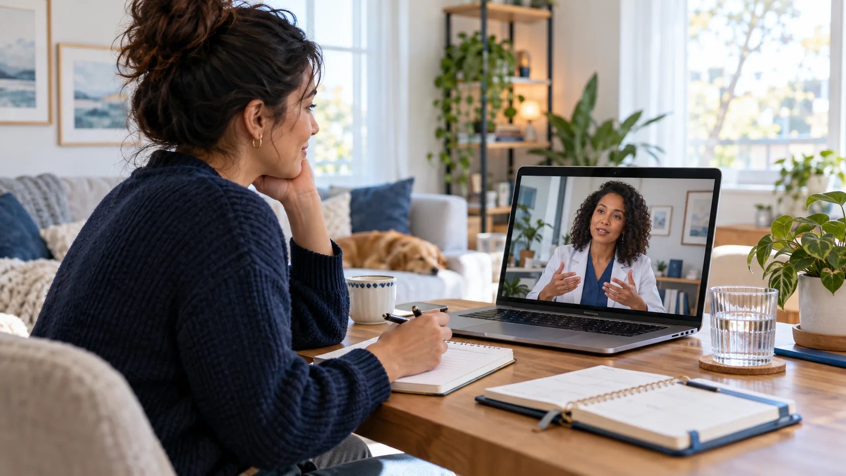 Patient discussing an individualized care plan with a clinician during a virtual follow-up